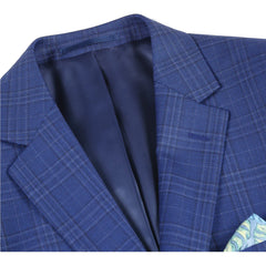 Rainwater's Wool Plaid Slim Fit Sport Coat In French Blue