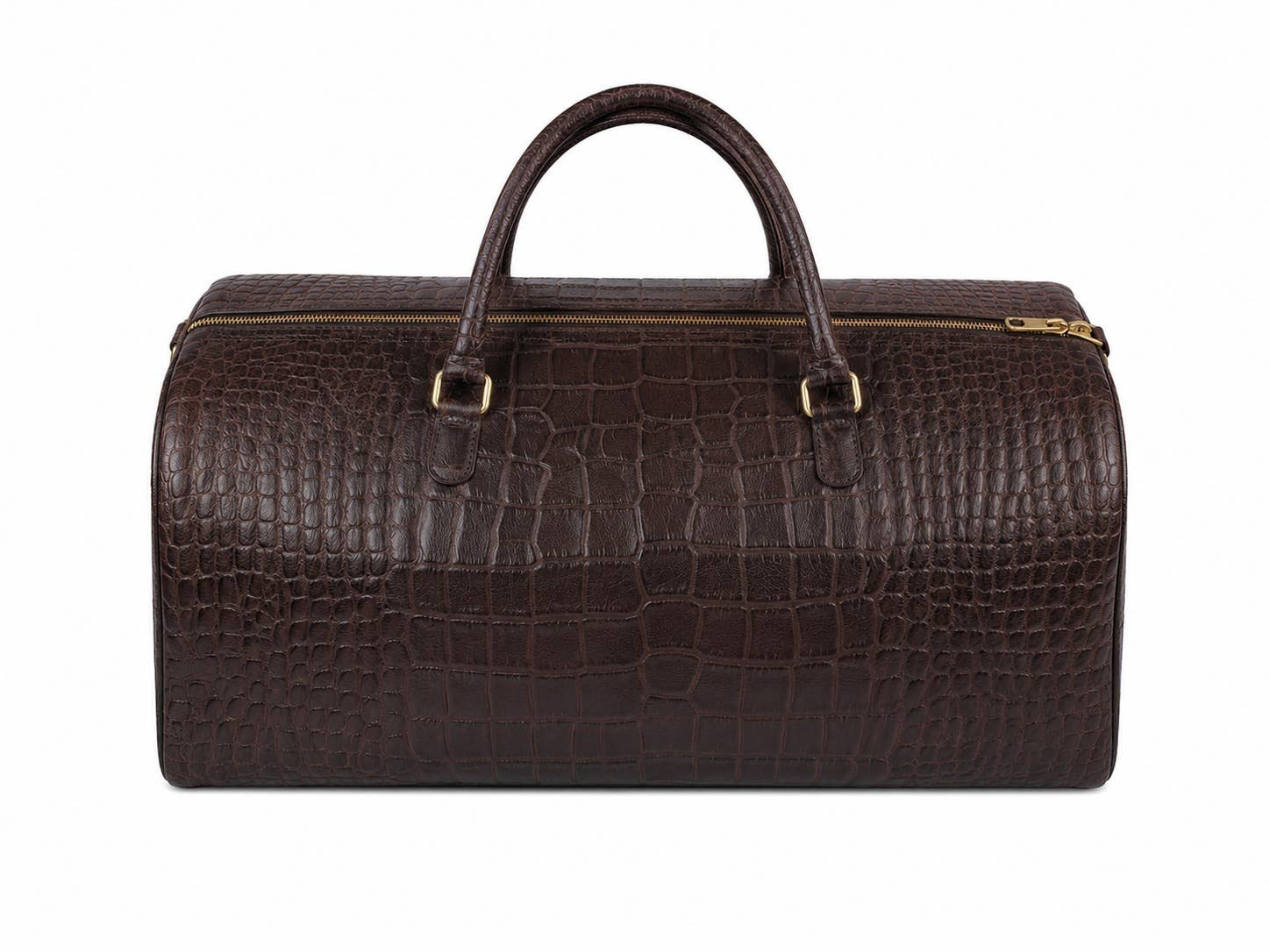 20-Inch Genuine Leather Crocodile Embossed Weekender Duffle