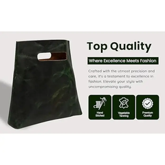 Minimalist Handmade Handbag | Full Grain Leather Grocery Bag: Bourbon Brown