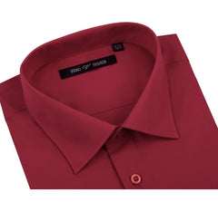 Verno Fashion Dress Shirt Polyester Cotton Blend in Red