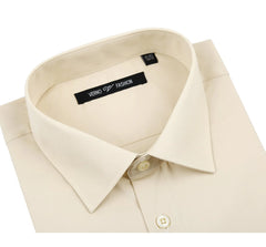 Verno Fashion Dress Shirt Polyester Cotton Blend in Taupe