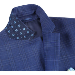 Rainwater's Wool Plaid Slim Fit Sport Coat In French Blue