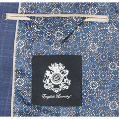 English Laundry Peak Lapel Slim Fit Suit In Blue Muted Plaid