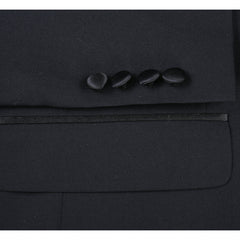 Rainwater's Luxury Collection Super 140's Wool Slim Fit Black Peak Lapel Tuxedo