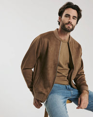 7 Diamonds Evolution Suede Bomber In Earth