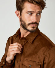 7 Diamonds Suede Shirt Jacket Overshirt In Autumn