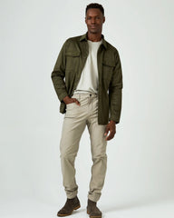 7 Diamonds Suede Shirt Jacket Overshirt In Olive