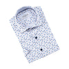 7 Downie St. Short Sleev Sport Shirt Print In Blue & Tan
