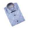 7 Downie St. Short Sleev Sport Shirt Print In French Blue