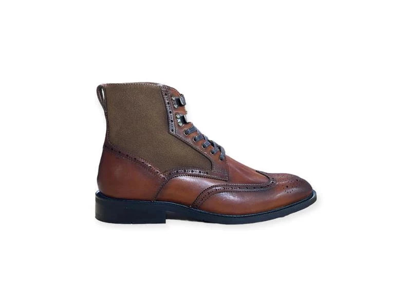 -Rainwater's -Florsheim - General - La Milano Dubois Wingtip Lace Up Boot in Tan -