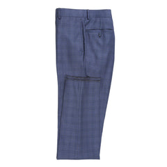 English Laundry Peak Lapel Slim Fit Suit In Blue Muted Plaid