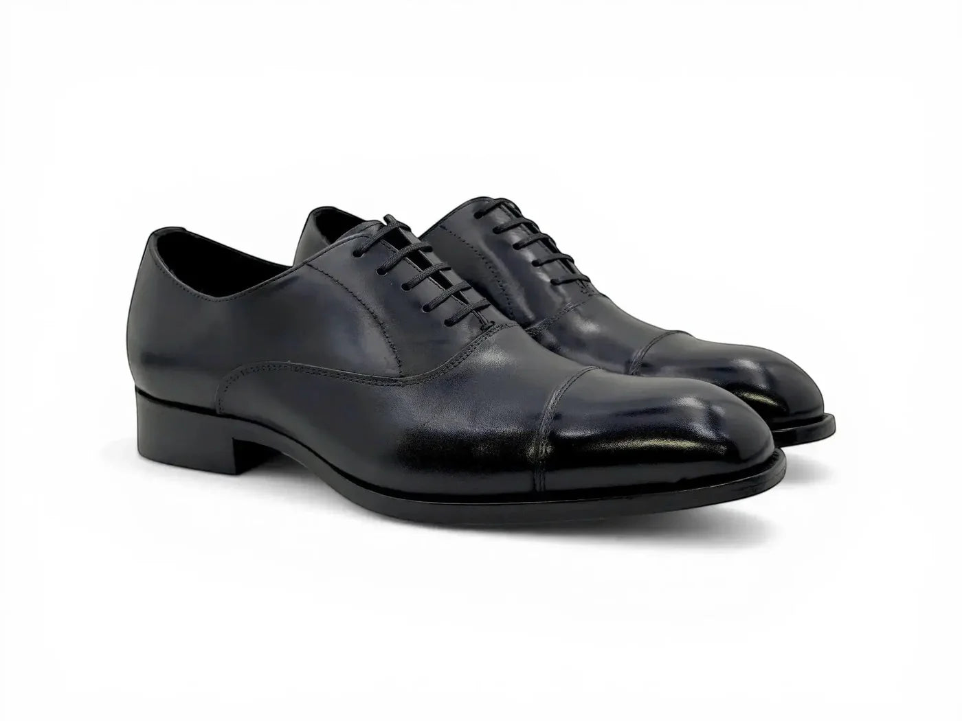 Carrucci Avon Cap Toe Oxford Leather Sole In Black