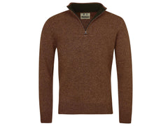 -Rainwater's -Barbour - Sweaters - Barbour Nelson Essential Quarter Zip Sweater In Dark Sand -