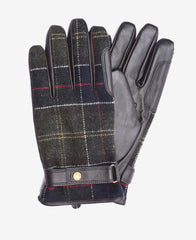 Barbour Newbrough Leather Gloves in Classic Tartan