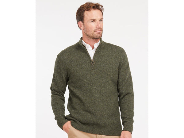 Barbour Tisbury Half Zip Sweater In Dark Seaweed