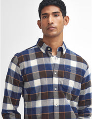 Barbour Valley Tailored Button-down Collar Shirt in Blue & Brown Plaid