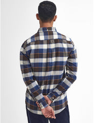 Barbour Valley Tailored Button-down Collar Shirt in Blue & Brown Plaid