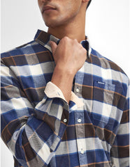 Barbour Valley Tailored Button-down Collar Shirt in Blue & Brown Plaid