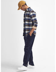 Barbour Valley Tailored Button-down Collar Shirt in Blue & Brown Plaid