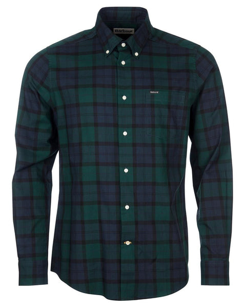 -Rainwater's -Barbour - Button Up Sport Shirts - Barbour Wetheram Black Watch Tartan Plaid Button Down Collar Shirt in Tailored Fit -