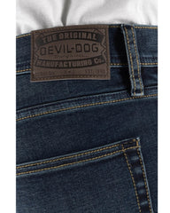 Devil Dog Jeans Durham Athletic Jean In Dark Washed Denim