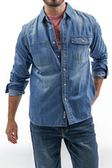 Devil Dog Crowders Workwear Denim Button Up Shirt