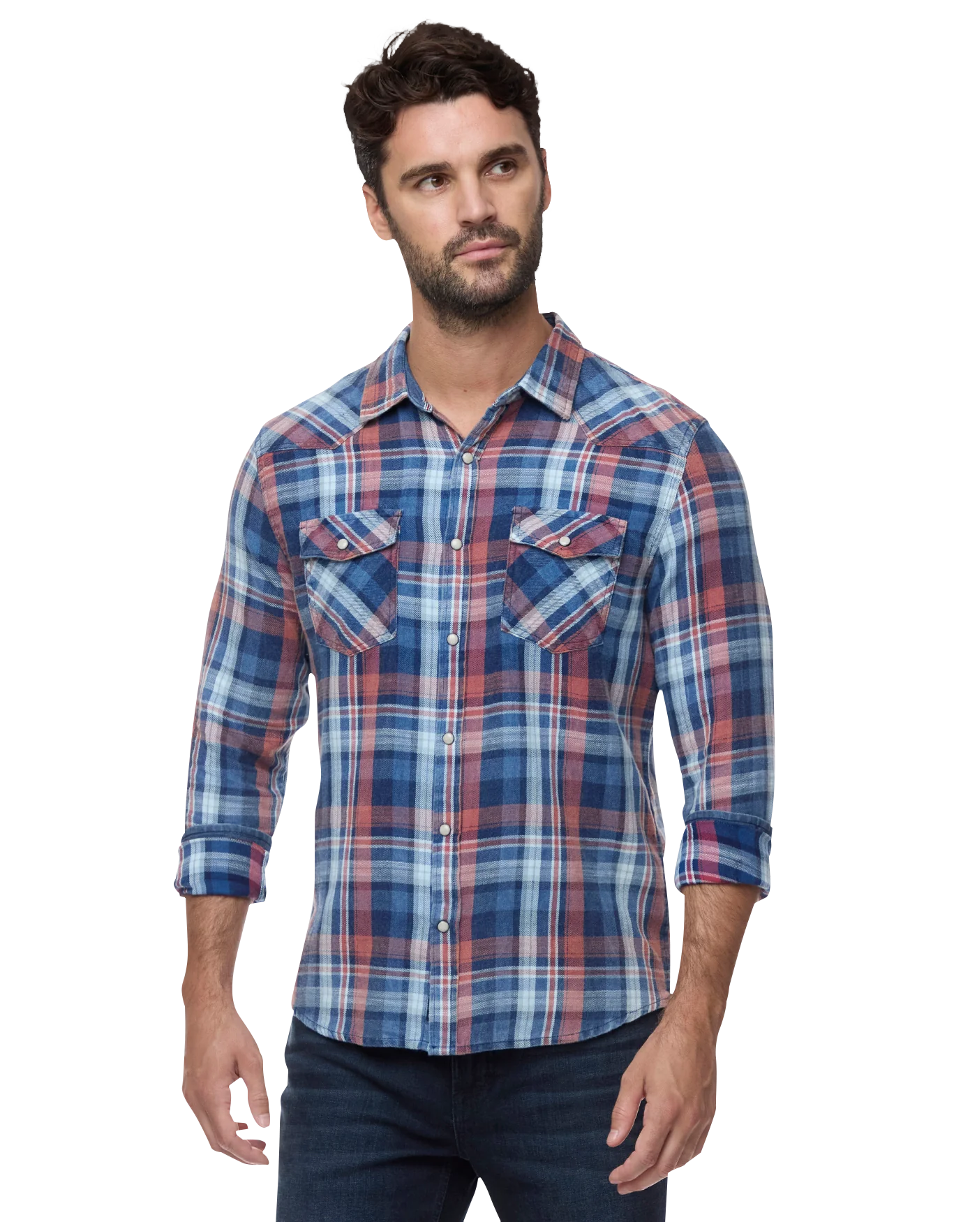 Flag & Anthem Winchester Vintage Soft Long Sleeve Shirt In Indigo