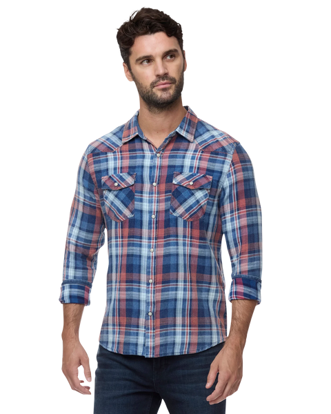 Flag & Anthem Winchester Vintage Soft Long Sleeve Shirt In Indigo