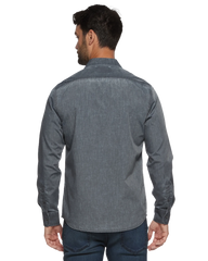 Flag & Anthem Dallas Vintage Washed Long Sleeve Shirt In Charcoal