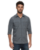Flag & Anthem Dallas Vintage Washed Long Sleeve Shirt In Charcoal