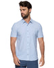 Flag & Anthem Madeflex Journey Stretch Short Sleeve Shirt Carlisle Neat Print in Blue