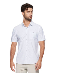 Flag & Anthem Madeflex Journey Stretch Short Sleeve Shirt Dot Print in White & Blue