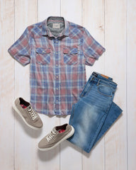 Flag & Anthem Short Sleeve Shirt Benton Denim Vintage Western