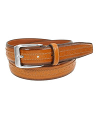 Florsheim Boselli Center Brogue Belt in Cognac - Rainwater's Men's Clothing and Tuxedo Rental