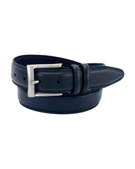 Florsheim Martin Pebble Grain Leather Belt in Navy