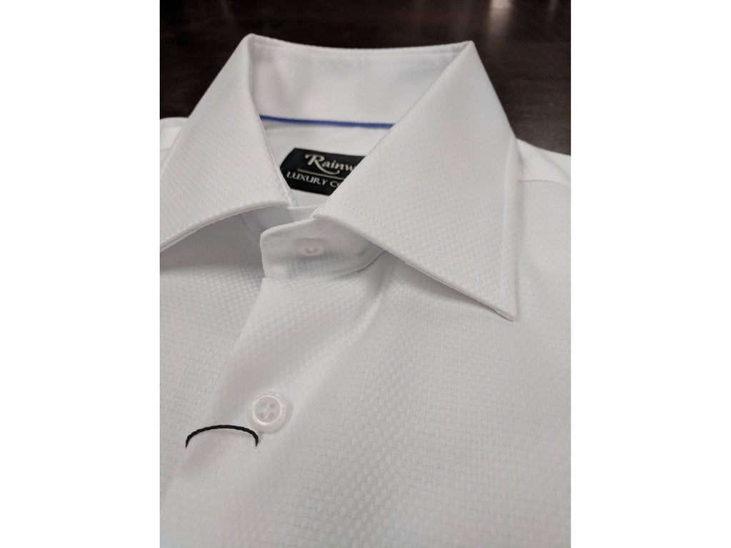 Rainwater's Royal Oxford Stud Front French Cuff Spread Collar Slim Fit Dress Shirt In White | Rainwater's Rainwater's Royal Oxford Stud Front French Cuff Spread Collar Slim Fit Dress Shirt In White | Rainwater's