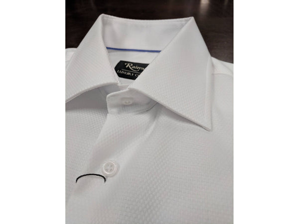 Rainwater's White Royal Oxford 100% Cotton, Contemporary Fit, French Cuff, Spread Collar - Dress Shirt - Rainwater's Men's Clothing and Tuxedo Rental