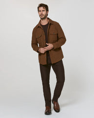 7 Diamonds Crossway Corduroy Shirt Jacket Overshirt in Cedar