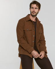 7 Diamonds Crossway Corduroy Shirt Jacket Overshirt in Cedar
