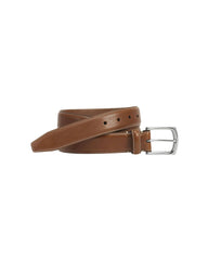 Johnston & Murphy Topstitched Tumbled Italian Grain Belt In Tan Cognac - Rainwater's Men's Clothing and Tuxedo Rental