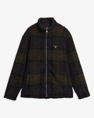 Barbour Tartan Sherpa Fleece Zip In Shadow Classic Tartan
