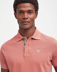 Barbour Tartan Pique Polo in Pink Clay
