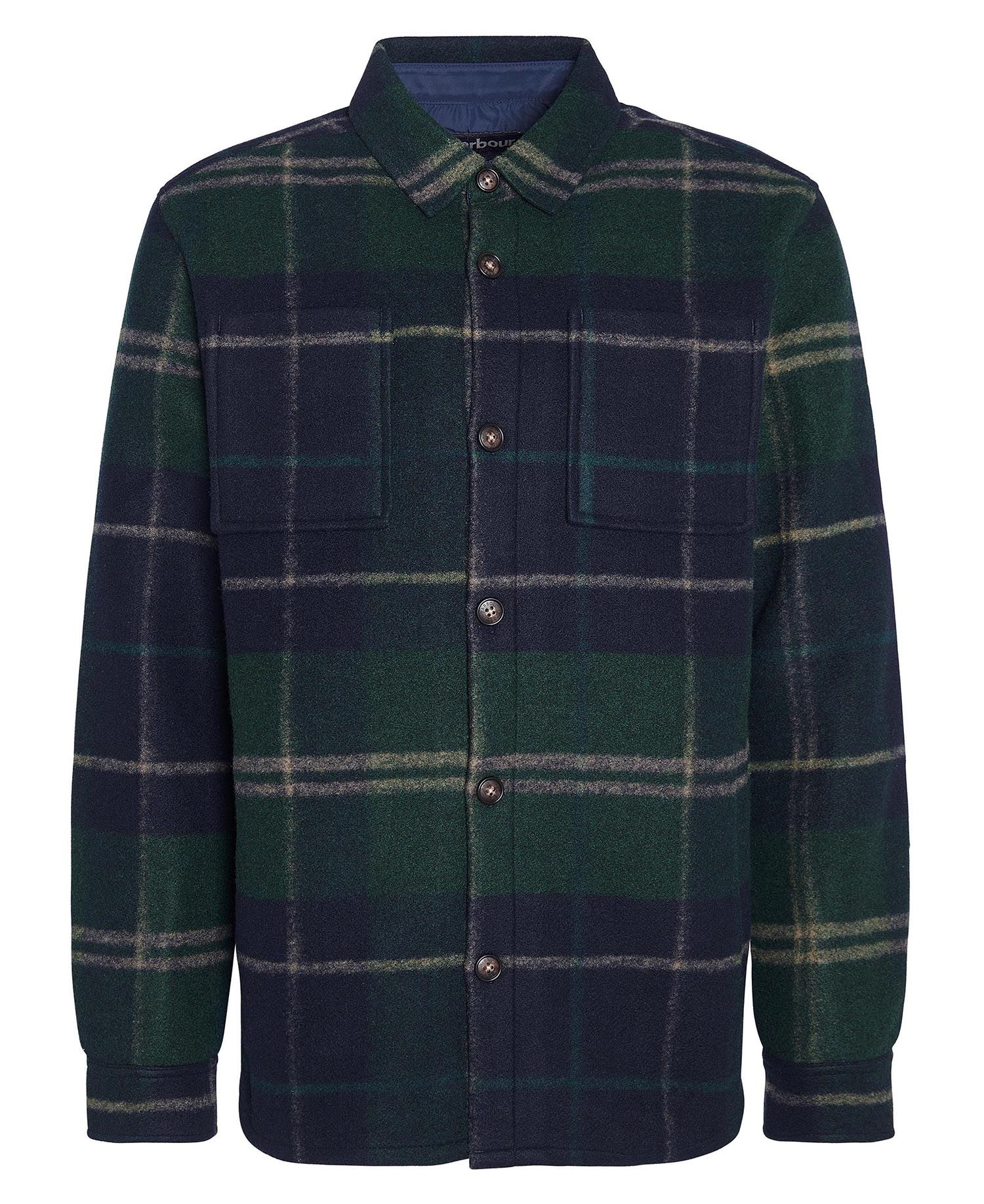 Barbour Chapter Overshirt Jacket in Green Loch Tartan