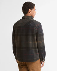 Barbour Woodlane Brushed Check Overshirt In Shadow Classic Tartan