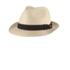 Scala Wyatt Fedora Panama Hat In Sewn Braid Weave Natural Color With Black Band