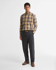Barbour Wetheram Birchwood Dress Tartan Plaid Button Down Collar Shirt in Tailored Fit