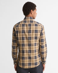 Barbour Wetheram Birchwood Dress Tartan Plaid Button Down Collar Shirt in Tailored Fit