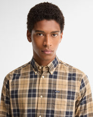 Barbour Wetheram Birchwood Dress Tartan Plaid Button Down Collar Shirt in Tailored Fit