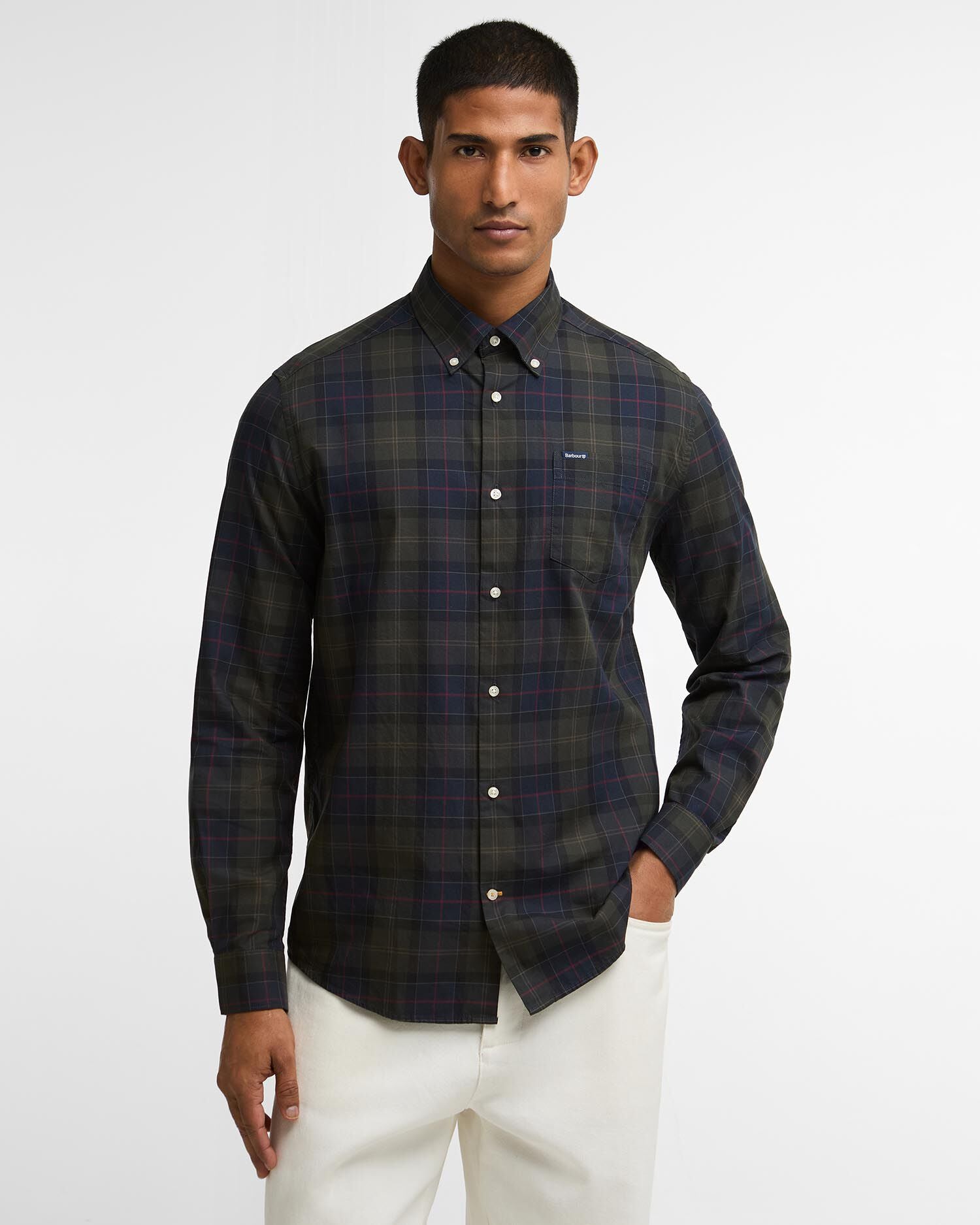 Barbour Wetheram Tailored Long-Sleeved Shirt In Shadow Classic Tartan