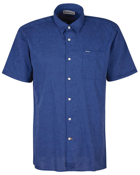 Barbour Nelson Short Sleeve Summer Shirt In Indigo